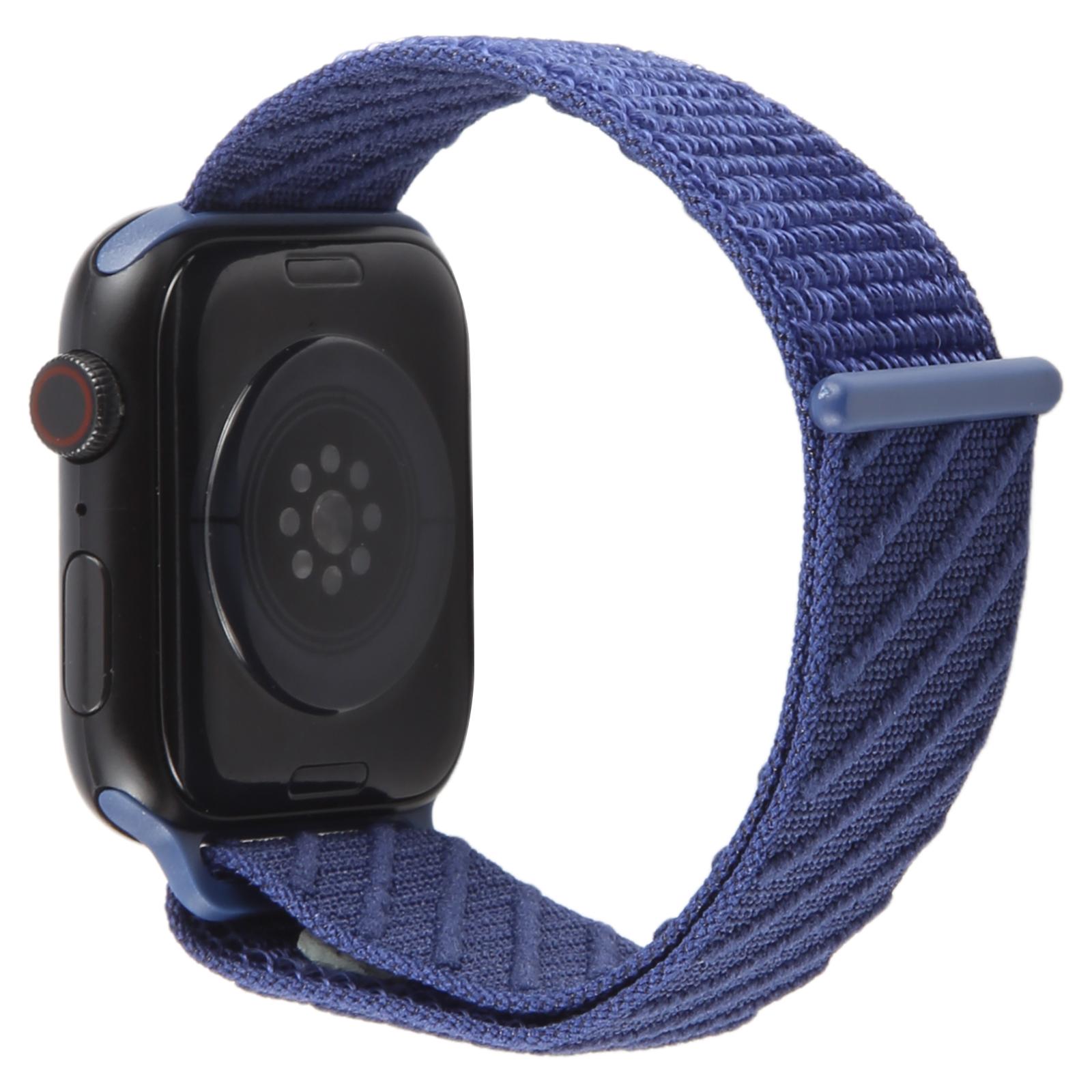 

Watch Band For Apple Watch Series 10 9 8 7 SE 6 5 4 3 2 1 42mm 41mm 40mm 38mm Nylon Sport Loop Strap Dark Blue
