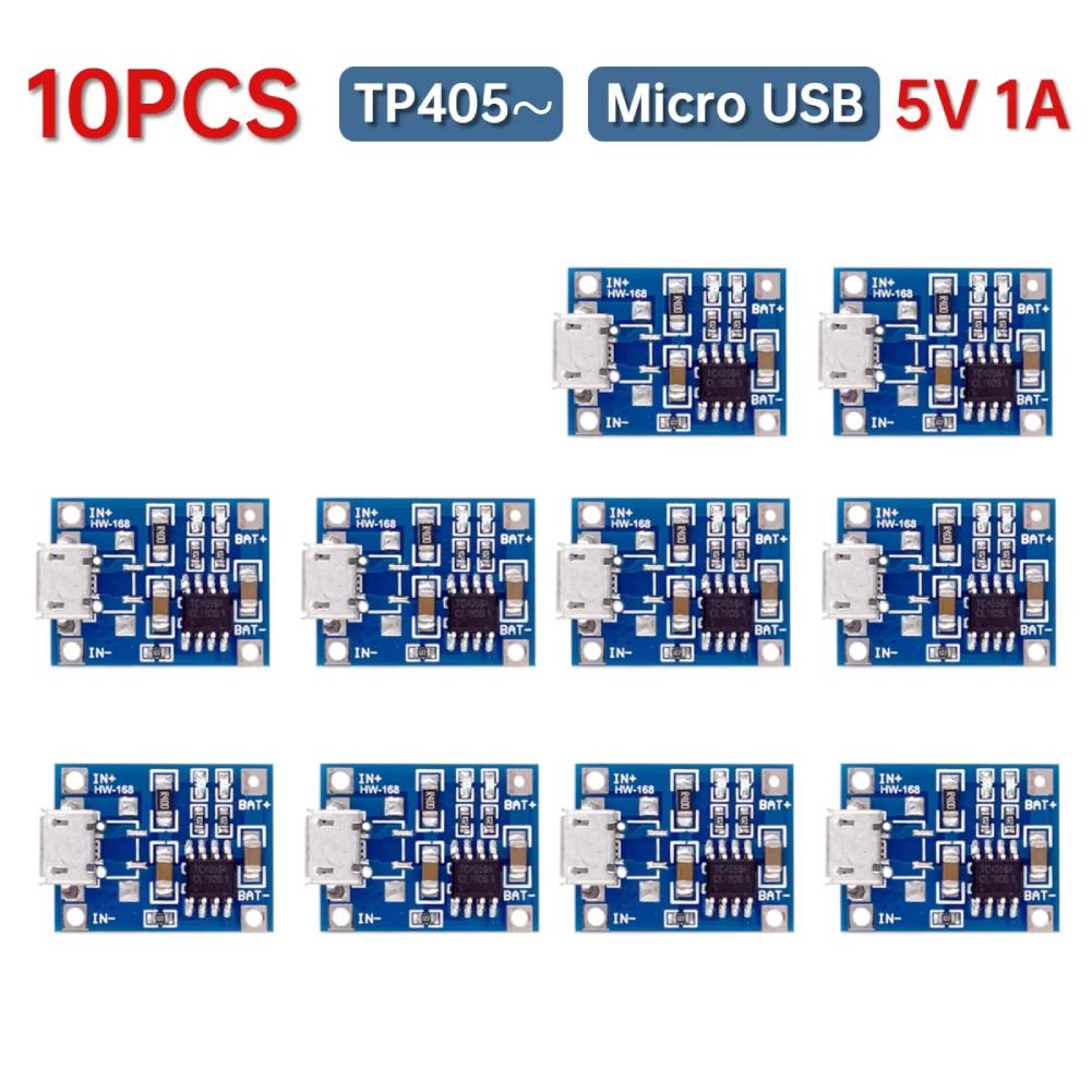 1-20PCS TP405~ 5V 1A 18650 Lithium Battery Charger Module Type-C/Micro USB/Mini USB Charging Board With Protection Dual Function