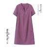 Plus Size Mid-Length Summer 2025 Cotton-Linen Dress for Women - Fashionable, Age-Reducing Style for Middle-Aged Mothers