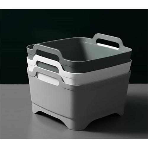 YOROXRG Silicone Square Washtub, Foldable, Large Capacity, for Sinks, Kitchen, and Outdoor Use (Green)
