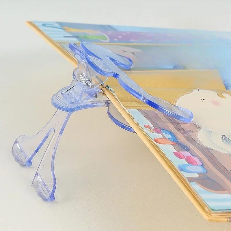 1ks Průhledný plastový klip na knihu se stojánkem Pomůcka pro čtení Pevný klip na knihu Záložka do souboru Kancelářské potřeby Školní potřeby