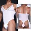 Men's Sexy Bodysuit Mesh Lace Crossdressing Sissy Lingerie Smooth Ultra-Thin See Through Elastic Gays Underwear Tights