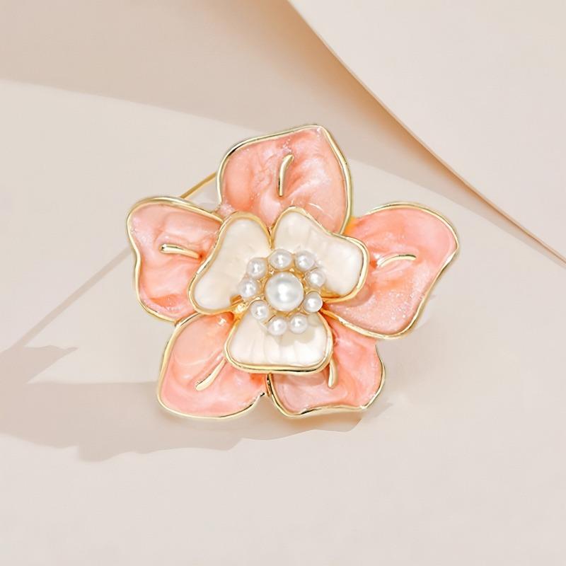 

Брошь «Камелия», Высококлассная брошь с чувством дизайна, Нишевая и легкая роскошная брошь розовый