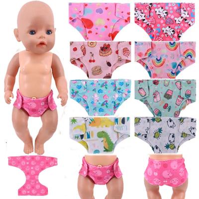 Doll Diapers Cute Underwear Animal Fruit Print For 18 Inch American Doll Girls & 43 Cm ,Doll Clothes Accessories