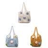 Cotton Woven Beach Bag With Floral Pattern For Summer Vacation And Daily Use