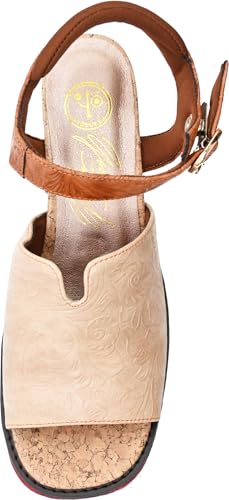 Yosuke Women's Beige Combination Sandals, Size 2820029, Sizes 22.0cm-22.5cm
