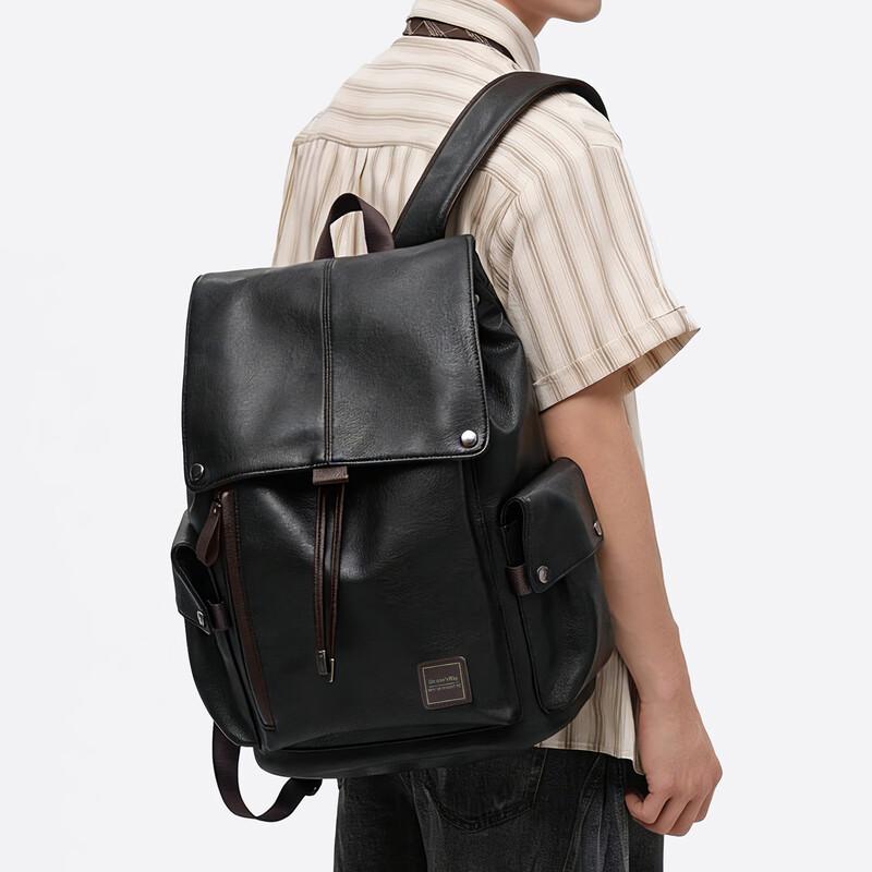 

Fanzhe Men s Large Capacity Casual Leather Backpack