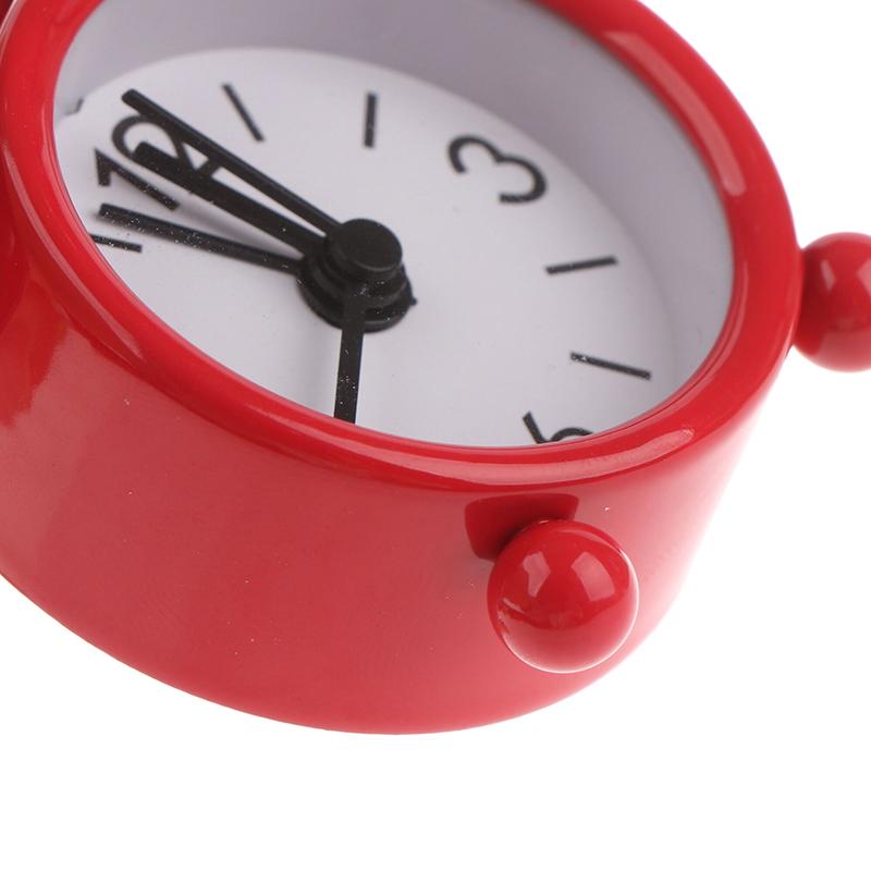 1Pc Creative Quartz Round Alarm Clock 4Cm Mini Metal Small Alarm Clock Portable Desktop Home Decoration