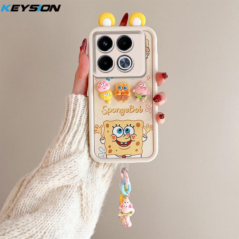 

KEYSION Милый чехол с 3D-мультяшным рисунком для Infinix Note 40 5G с браслетом, мягкий силиконовый противоударный чехол для телефона Infinix Note 40 5G for Infinix Note 40 5G