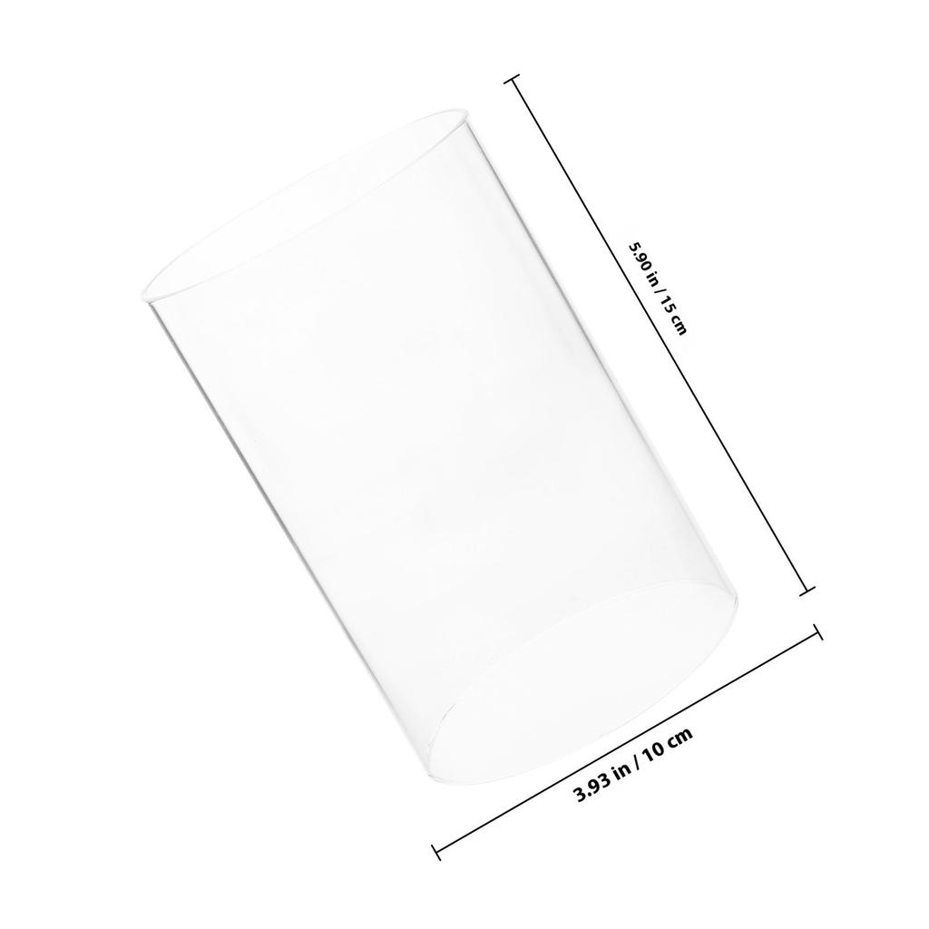 2Pcs Transparent Glass Holder Covers Cylindrical Flame Protectors for Pillar Candles Stylish Home Decor Item