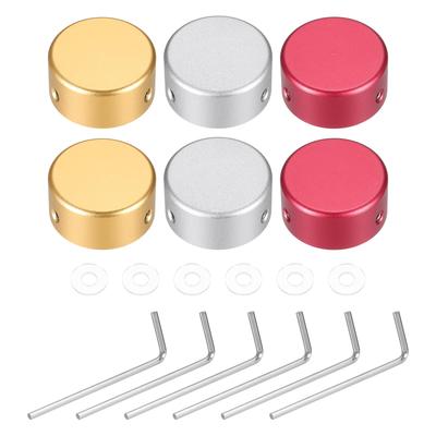 Uxcell 6 Parça Ayak Anahtarı Üst Kapakları Gitar Pedalı Düğme Kapakları Gitar Efekt Pedalı İçin Metal Ayak Anahtarı Üst Kapakları ve Kırmızı 3/8" Düğmeler, Altın, Gümüş,