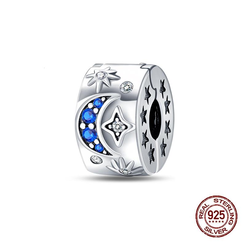 Timeless Genuine Copper Color Zircon Luminous Star Chart Sun Moon Decorative Charms Bead Elements Suitable For 3Mm Authentic Bracelets Jewelry