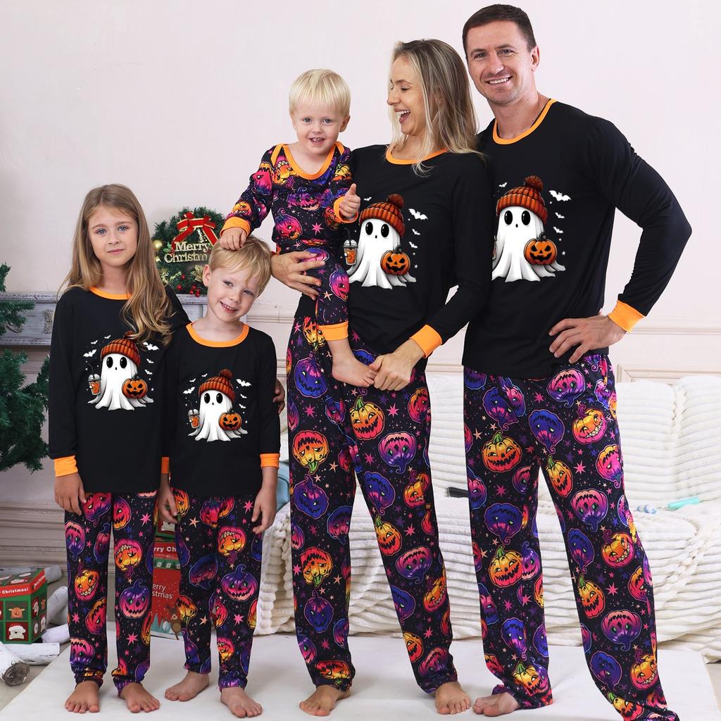 Prints Family Matching Long Sleeve Tops+Pants Set Family Matching Sets