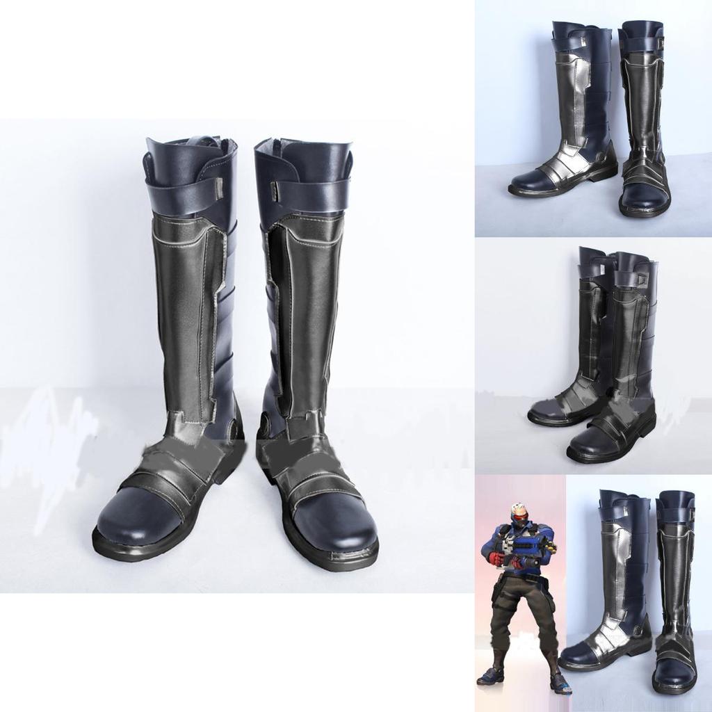 Overwatch Soldier 76 Cosplay Boots Custom Made Comfortable Pu Leather Shoes