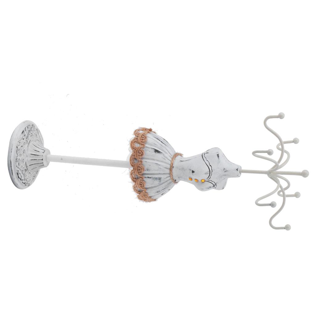 Jewelry Holder Display Necklace Earrings Storage Polyresin Doll Stand with Detachable BracketGrey 2