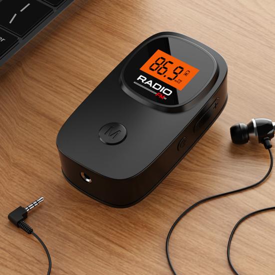 Kapesní rádio se sluchátky na baterie Mini přenosné rádio s digitálním laděním Pohodlné
