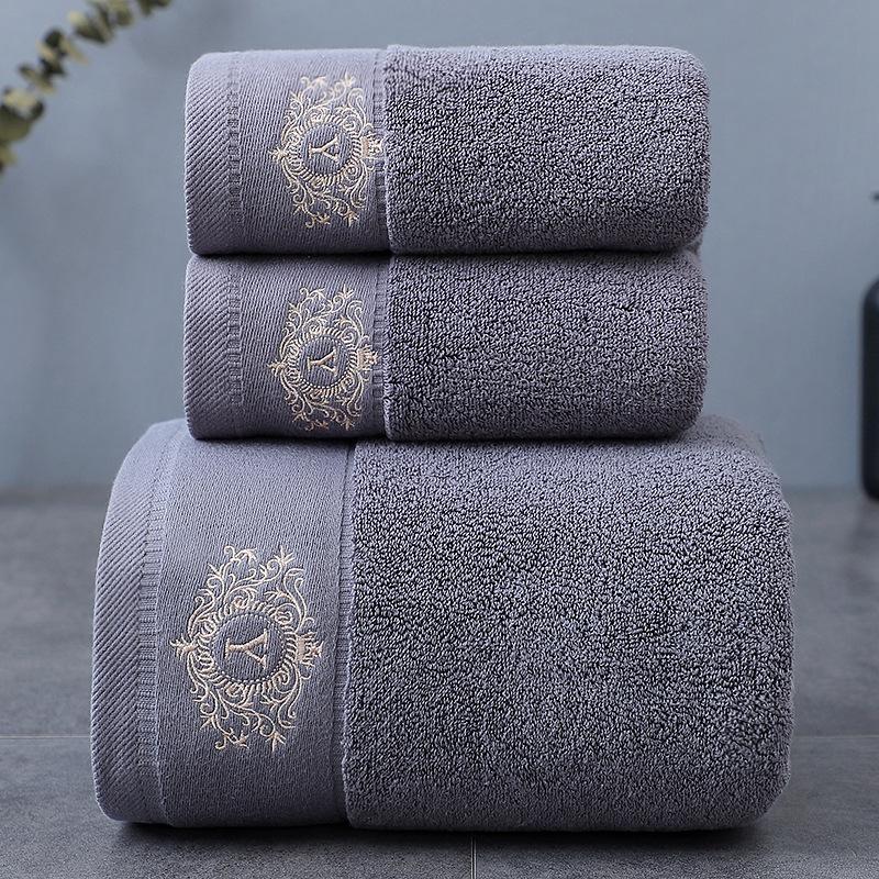 Bath towel cotton gift three-piece set thickened absorbent adult male and female couples tube top bath towel return gift wedding towel 2 pieces 33*74+1 piece 70*140