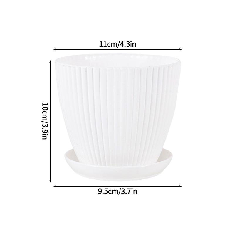 Plastic Flowerpot Indoor Outdoor Planter Flower Pots for Plants with Tray Home Decoration Potted Plant Holder Gardening Supplies