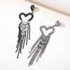 S925 Silver Needle Rhinestone Tassel Earrings - Exquisite Long Claw Chain with Colored Diamonds, European & American Style