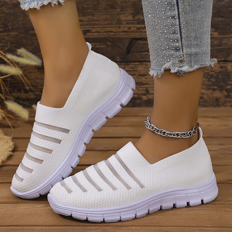 Fashion Lightweight Breathable Mesh Sneakers for Women Soft Sole Knitting Casual Shoes Woman Summer Comfortable Slip On Walking Shoes