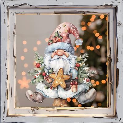 Fun-f215 Weihnachtsmann Sterne Grün Balkon Glasfenster Buch Zuhause Landschaftsgestaltung Fensteraufkleber