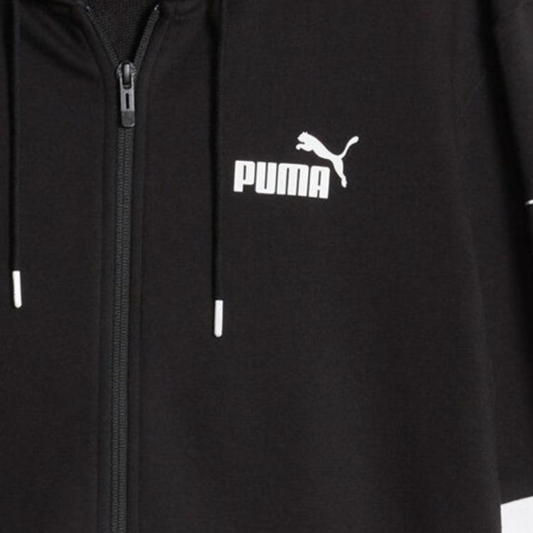 Puma Color Block Logo Print Sports Hooded Woven Jacket Men Jacket Black 679606-01