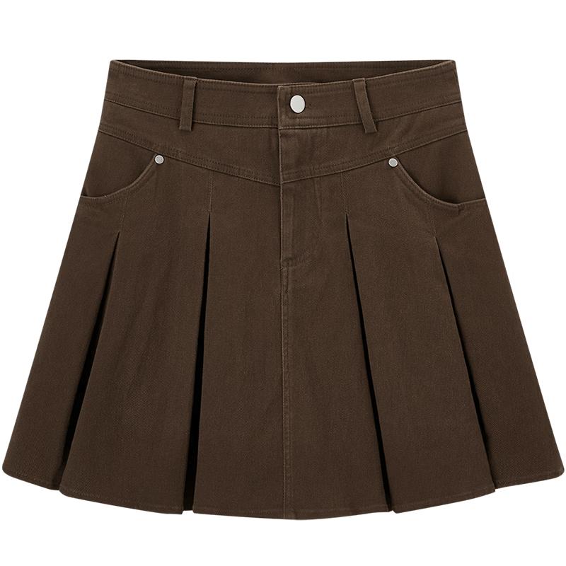 Ai Ju Tu Women's Casual Pleated A-Line Skirt