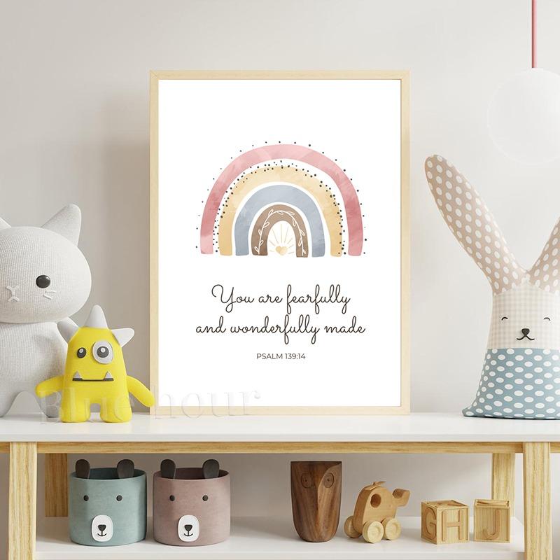 Christian Girl Nursery Wall Art Prints Bible Verse Poster Child of God Quote Canvas Painting Girl Gift Bay Girls Room Wall Decor