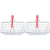 2 Pcs Snack Basket Stainless Steel Food Container Bar Supply Holder Trays Restaurant Storage Fried Practical Snacks Tool
