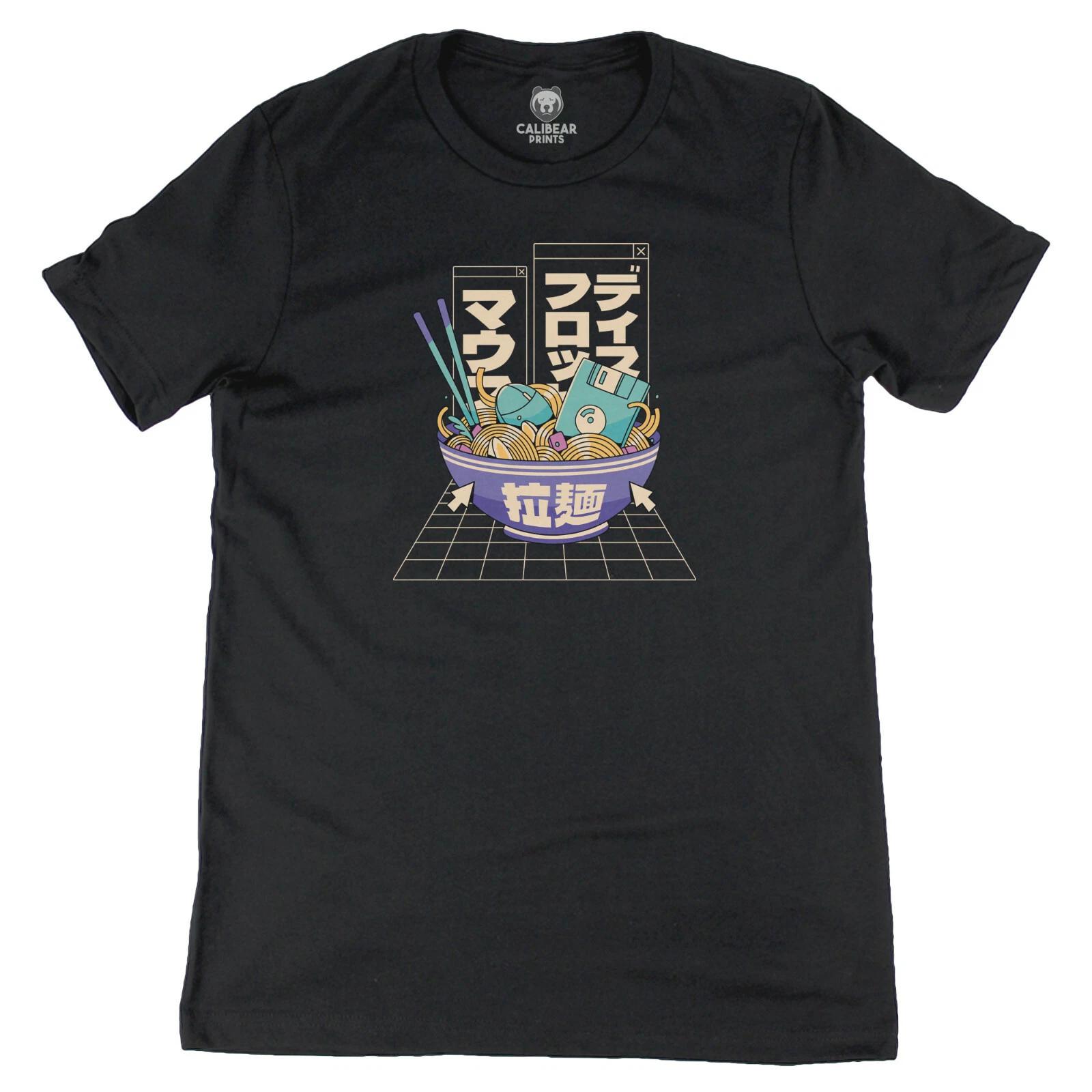 

90 s Tech Ramen Anime Style Graphic Art Tee Novelty Funny T shirt XL