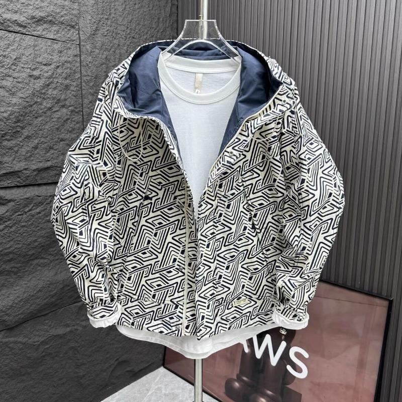 

Мужская модная куртка-ветровка с капюшоном на молнии в стиле хай-стрит с принтом аппликаций, осенние повседневные пальто с длинным рукавом 4XL белый