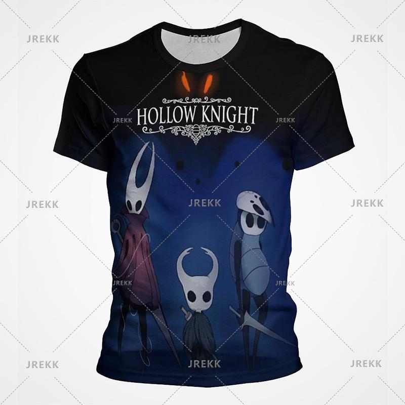 

Футболки с принтом Game Hollow Knight, винтажные футболки с коротким рукавом и 3D-принтом, модные летние повседневные мужские топы, одежда, футболка L