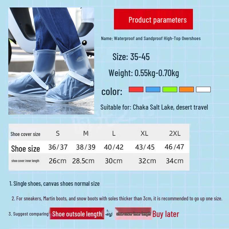 Wasserdichte, winddichte High-Top-Überschuhe - Verdickt, verschleißfest, sanddicht für Outdoor-Radsport und Schneetage