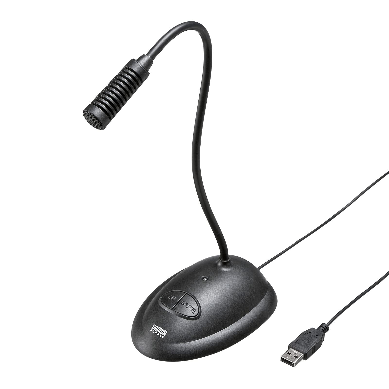 

Sanwa Supply USB Stand Microphone MM-MCUSB25N Black