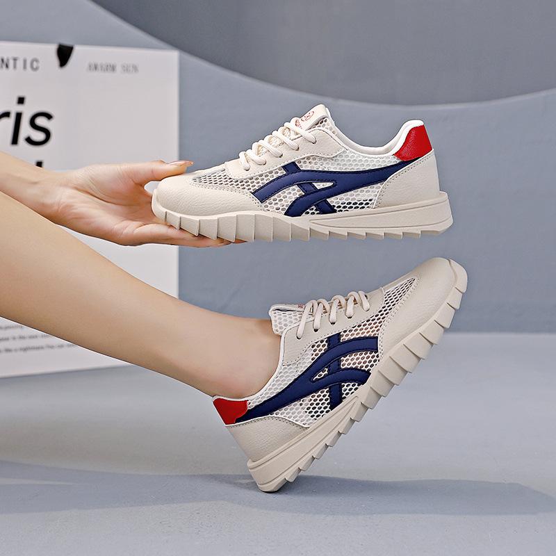 

Little white shoes sports and leisure mesh breathable women s shoes 2024 summer new popular versatile flat-soled Forrest Gump shoes 00 35 синий