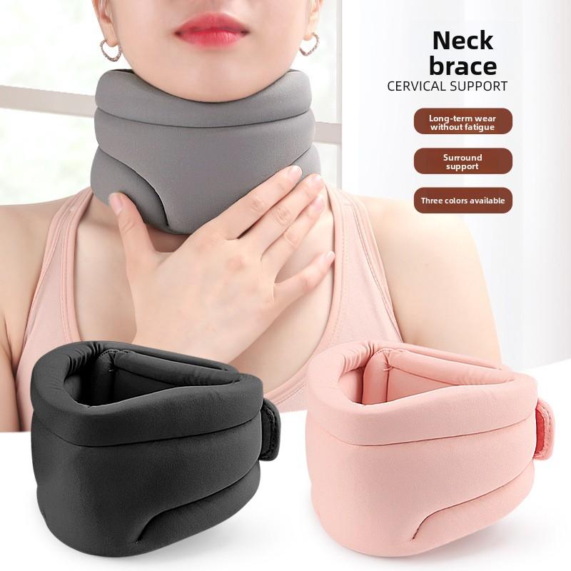 Cervical Collar Neck Support Brace Breathable Cotton Cover for Cervical Pain Relief Airplane Travel Nap Home Office Use