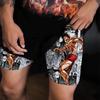 Calções de Treino Baki Grappler Calças Camada Dupla Boxe Muay Thai Kickboxing Treino Desenho Animado Japonês Animação Estampa 3D Ginásio Desporto Treino Fitness Cosplay Unissexo