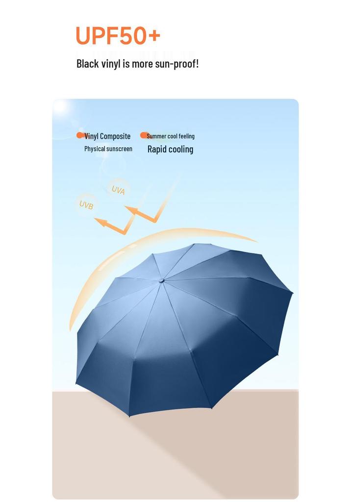 Red Leaf Automatic Folding Sun/Rain Umbrella - Reinforced Windproof Ribs, Black Glue Sun Protection, Double Large Coverage.