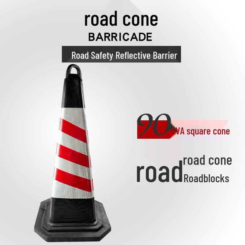 70cm Reflective Rubber Safety Cone - High-Speed Traffic Warning & Isolation Barrier
