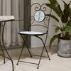 VidaXL Set of 2 Folding Bistro Chairs, Terrace Seats, Balcony Chairs, Outdoor Patio Furniture, Blue and White 4003404