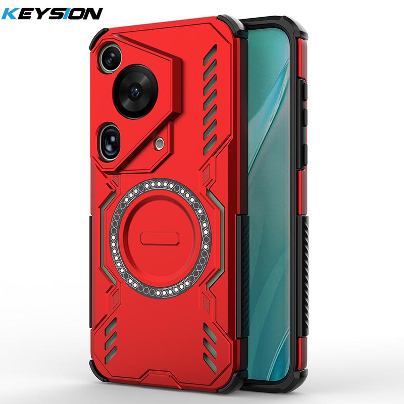 KEYSION Hollow Heat Dissipation Case for Huawei Pura 70 Pro+ Magnetic Cooling Shockproof Phone Cover for Huawei Pura 70 Ultra