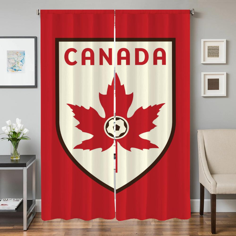 Kitchen Curtains for Living Room 2 Pieces Blackout Curtains Door Curtain C-canadian National Team Partition Bedroom Decoration