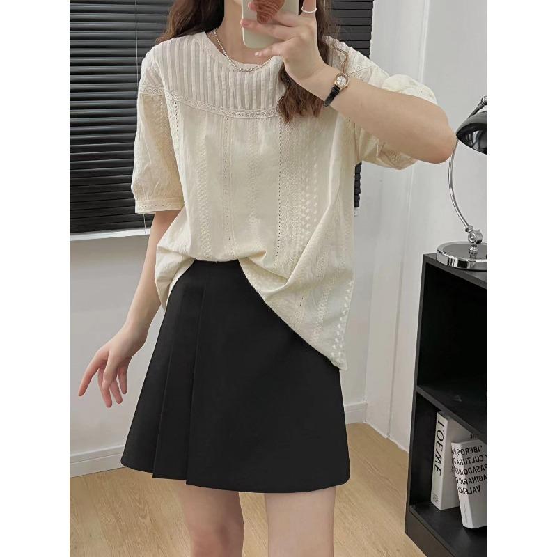 

White Elegant Women s Designer Blouses Autumn Clothes Women Embroidery Hollow Out Shirts One Size