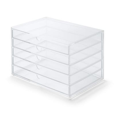 MUJI Stackable Acrylic Horizontal 5-Tier Case 25.5×17×16cm Transparent