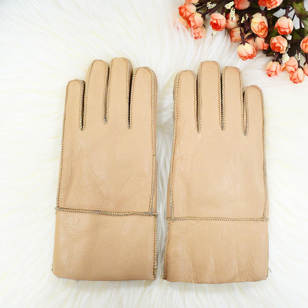 Мужские перчатки из натуральной овчины Зимние теплые Меховые Утолщенные Зимние перчатки Ветрозащитные Велосипедные перчатки Мужские перчатки из овчины One size