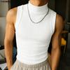Men Sleeveless Solid Color Fitted Ribbed Casual Tank Tops Vest
