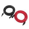 2PCS 40ft 10AWG Solar Panel Extension Cable with Connectors Black Red IP67 Water Resistant for RV Tr