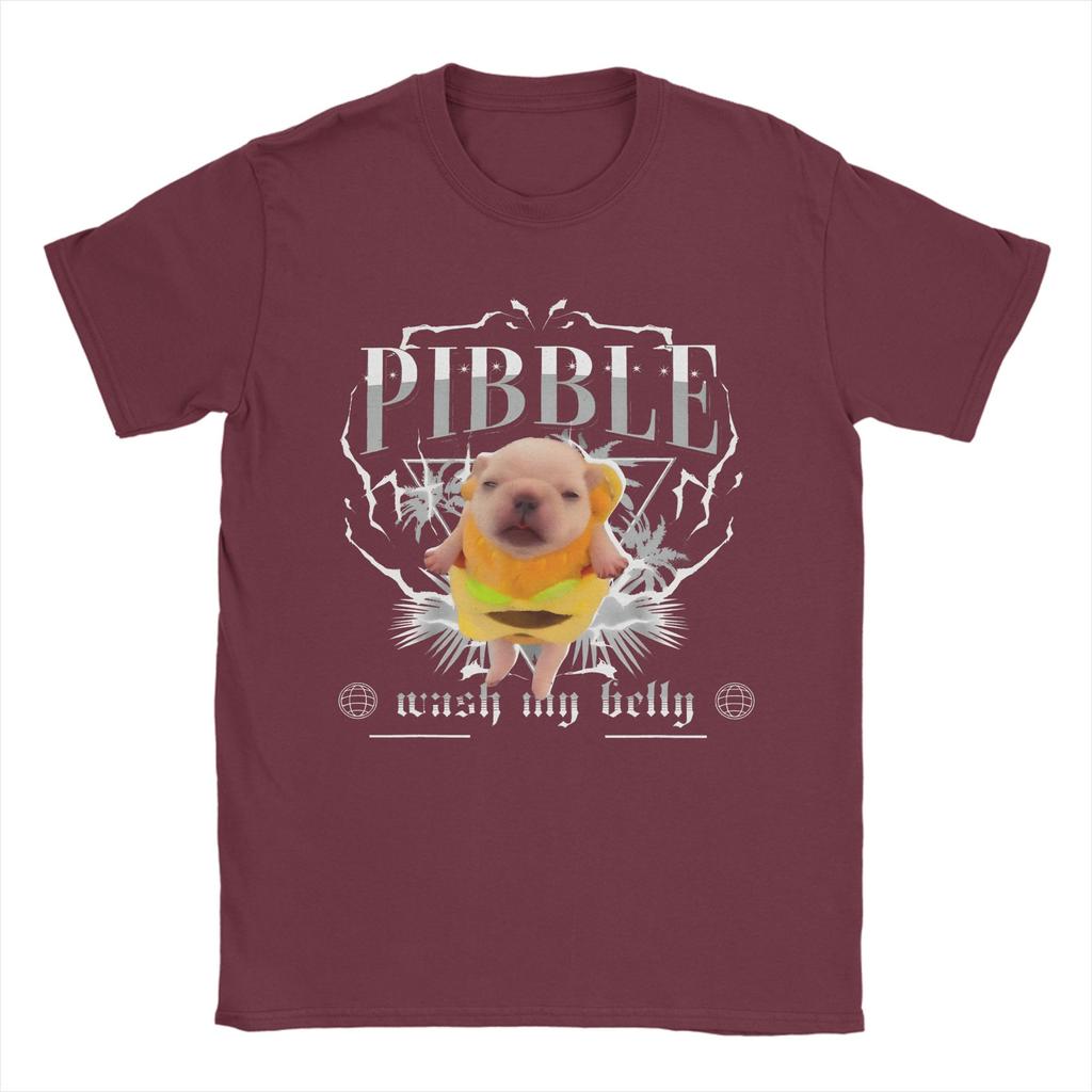 Unisexové tričko s krátkým rukávem a vtipným meme s motivem Pibble Wash My Belly pro všechna roční období, 100% bavlna.