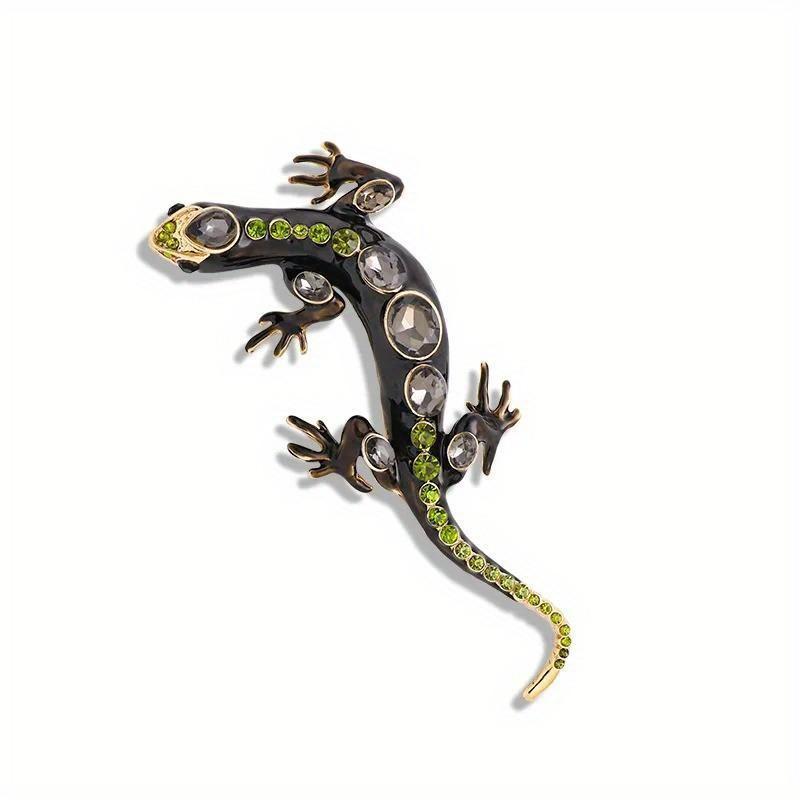 SKEDS Full Rhinestone Chameleon Brooch for Women Unisex Crystal Lizard Pin Banquet Party Backpack Gifts Jewelry Accessories