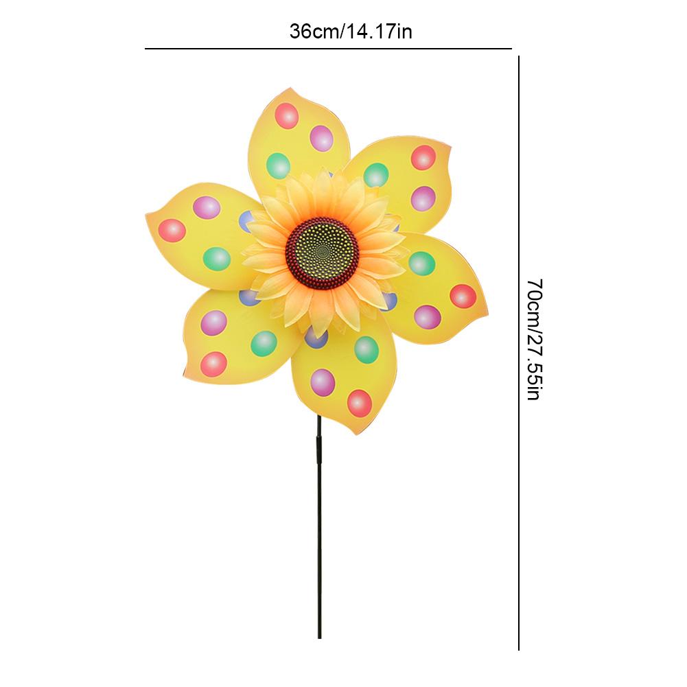 Colorful Windmill Rotating Sunflower Wind Spinner Stake Standing Lawn Flower Pinwheel Outdoor Party Garden Yard Decor Kids Toys